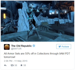 swtortweet50off